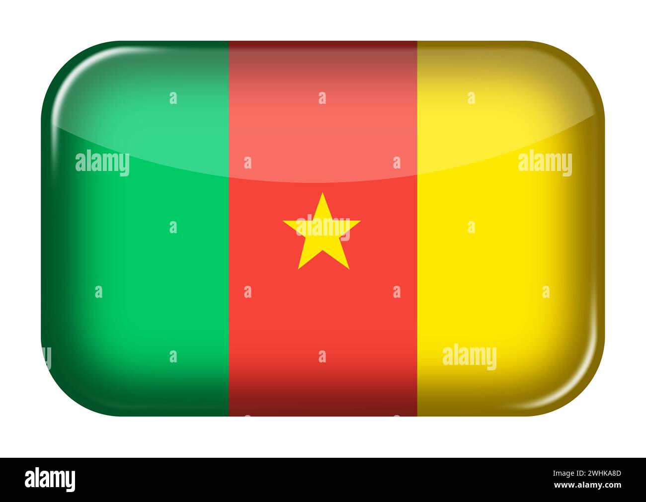 Icône web Cameroun bouton rectangle Banque D'Images