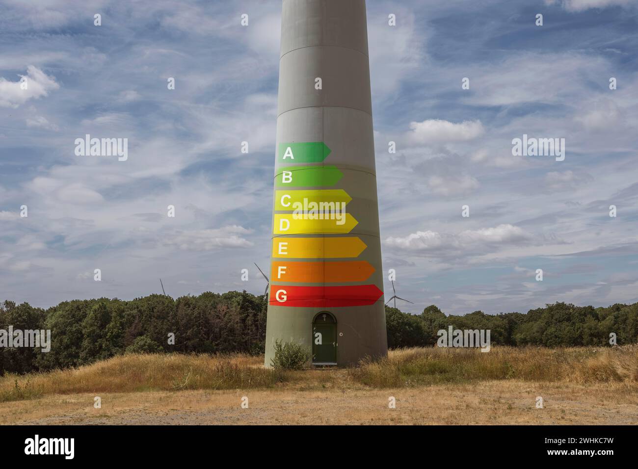 Système de panneau solaire avec label énergétique de l'UE, image symbolique Banque D'Images