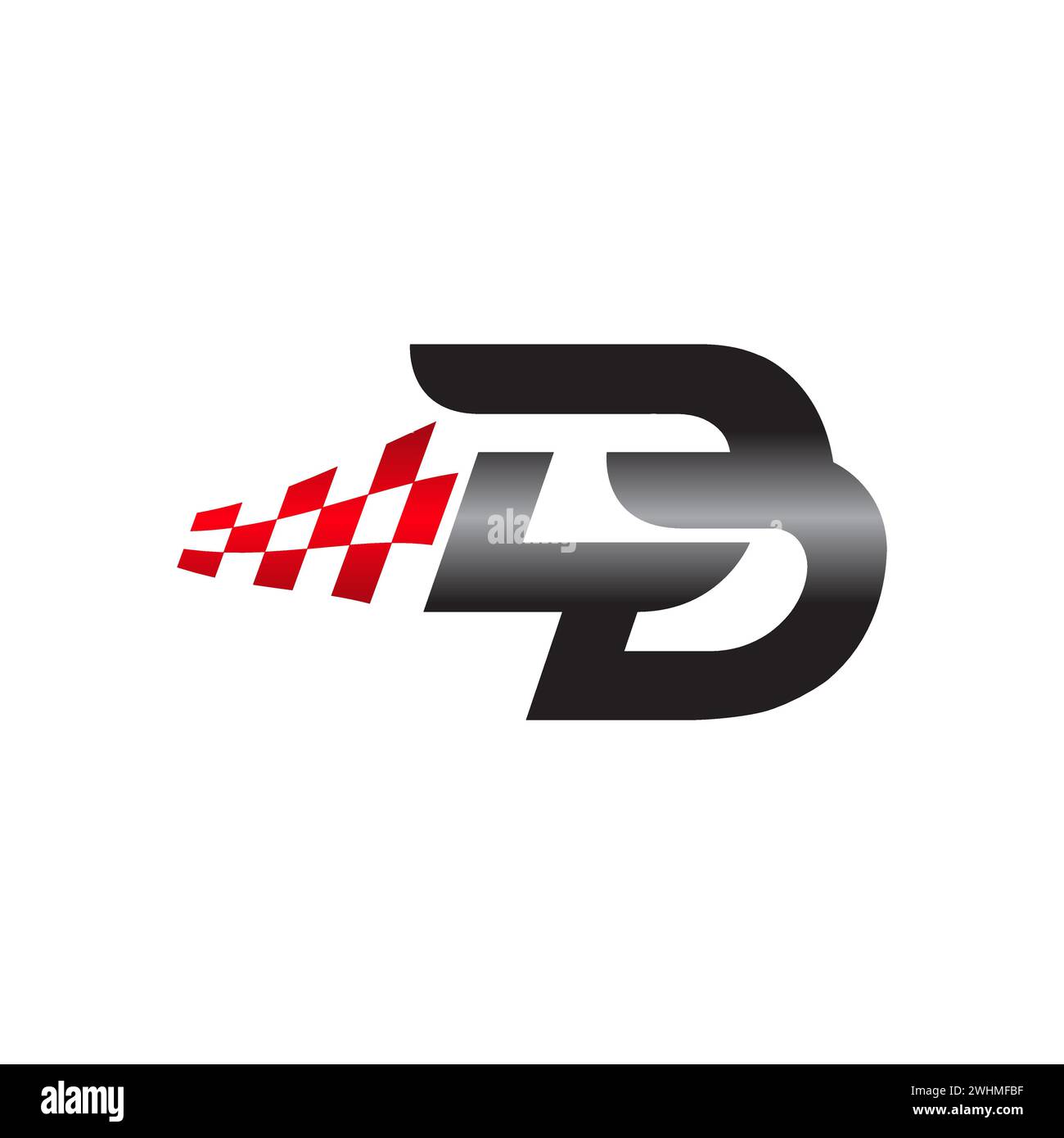 D lettre logo Design avec drapeau entrecroisé et logo moderne.EPS 10 Illustration de Vecteur