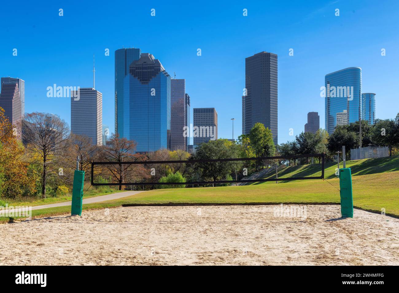 Terrain de volley-ball au beau jour d'automne à Houston, Texas, États-Unis Banque D'Images
