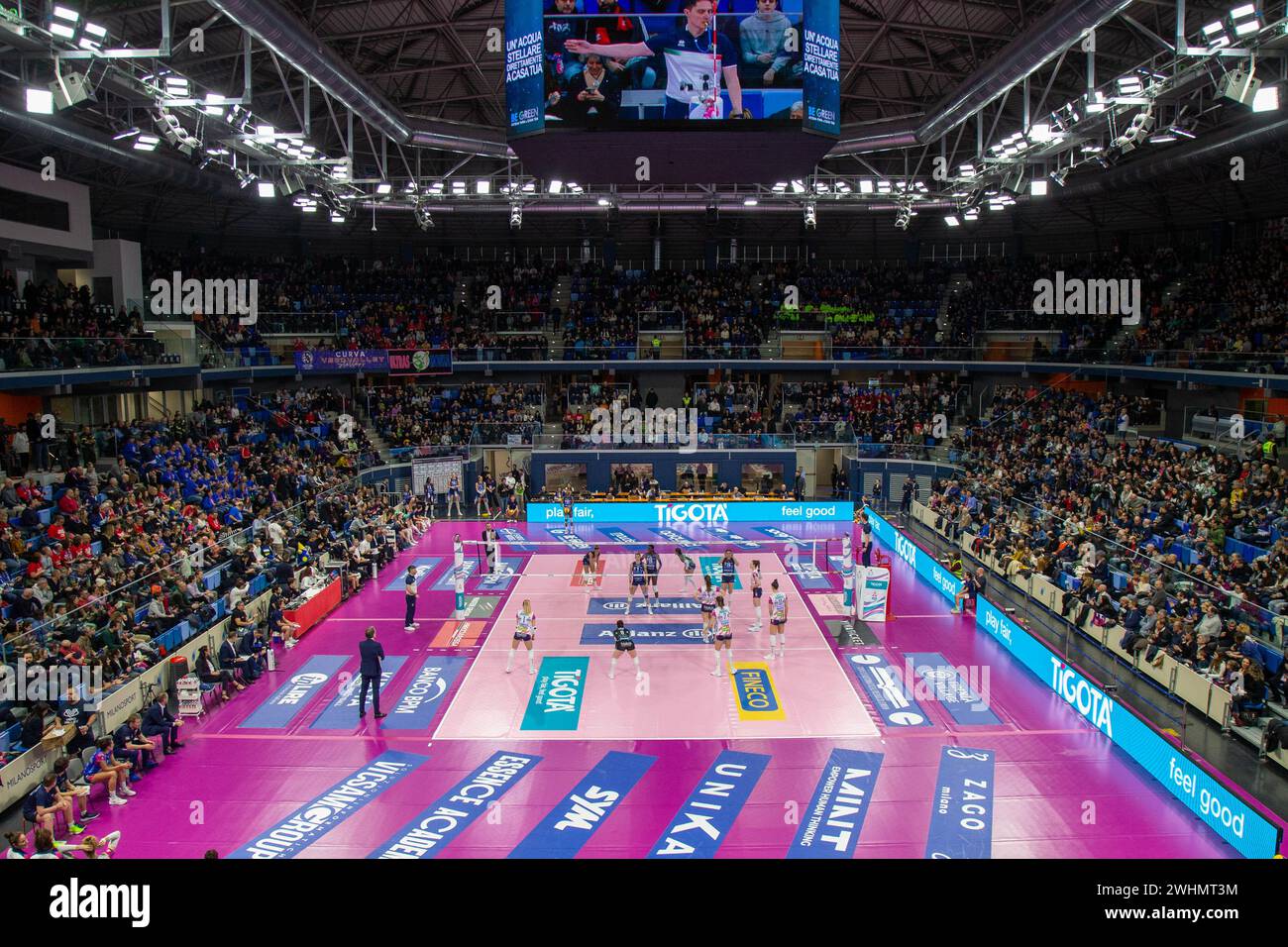 Milan, Italie. 10 février 2024. Vue d'Allianz Cloud Milano pendant Allianz VV Milano vs Igor Gorgonzola Novara, match de volleyball Italien Serie A1 Women à Milan, Italie, 10 février 2024 crédit : Agence photo indépendante/Alamy Live News Banque D'Images