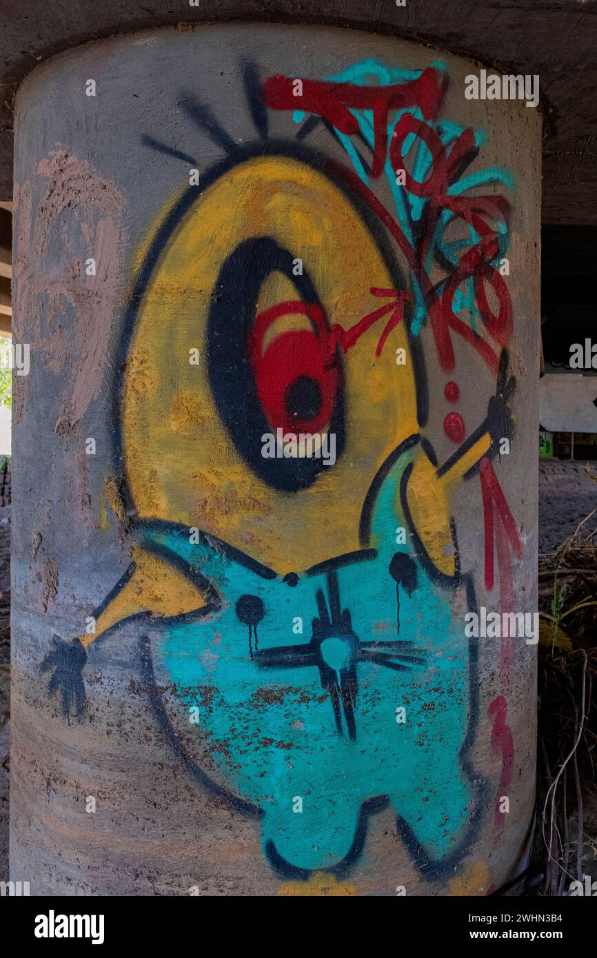 Graffiti (Street art) à Albuquerque, Nouveau-Mexique Banque D'Images