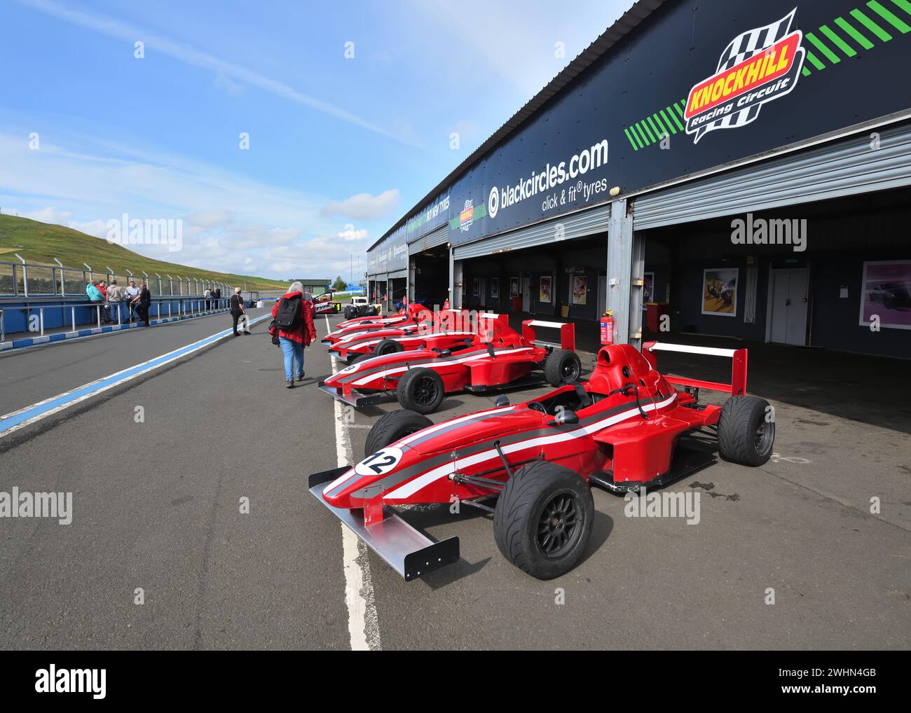 Une journée d'expérience de conduite de voiture de formule sur le circuit de Knockhill à Fife, en Écosse, en Écosse Banque D'Images