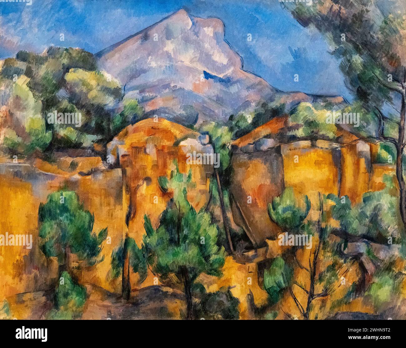 Peinture de Paul Cézanne de 1895 à 99, huile sur toile, intitulée 'Mont Sainte-victoire vu de la carrière Bibemus' exposée au Musée de Baltimore Banque D'Images