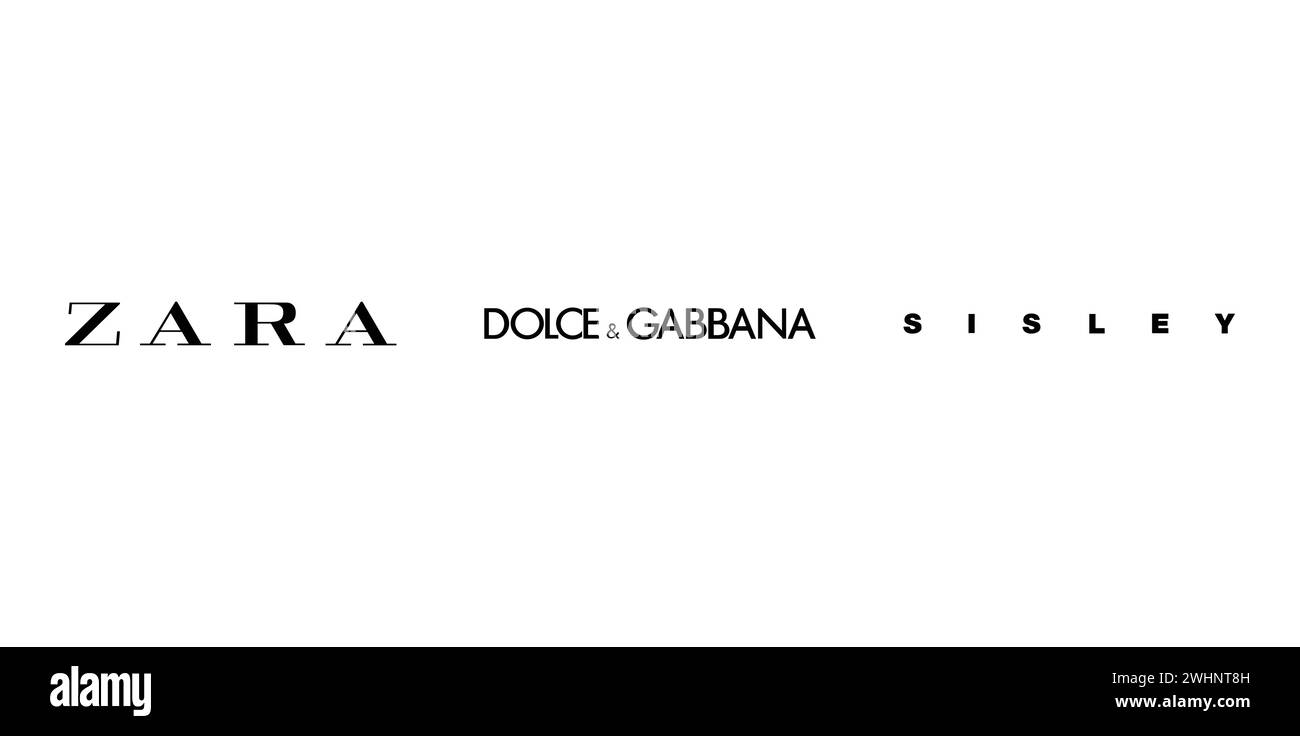 Dolce & Gabbana, Zara, Sisley. Illustration vectorielle, logo éditorial. Illustration de Vecteur