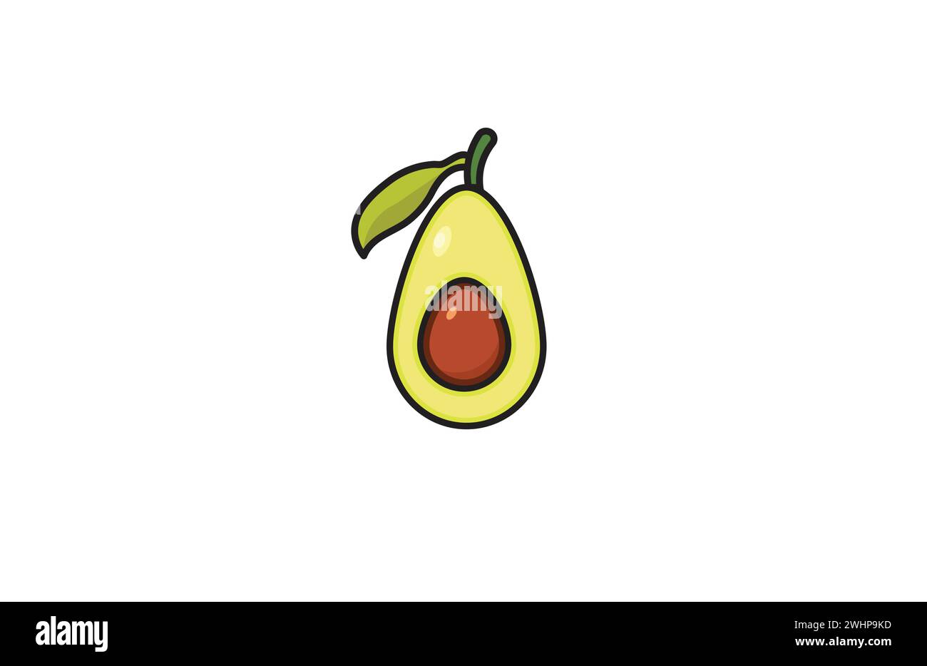 Icône d'avocat frais de jardin. modèle de symbole de style de vie sain de fruits d'avocat pour illustration vectorielle de logo de collection graphique et de conception web Illustration de Vecteur