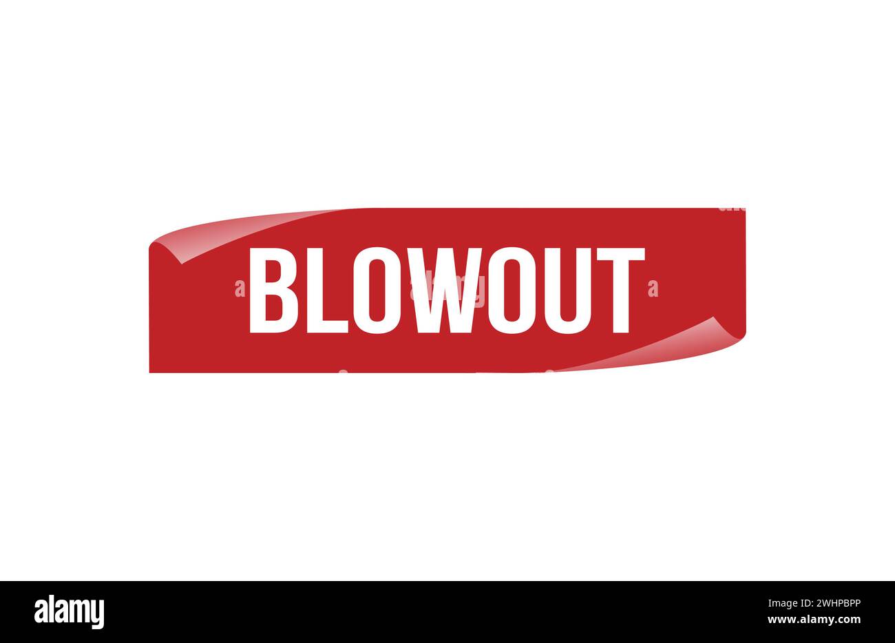 Banderole rouge à ruban soufflé. Affiche ouverte disponible maintenant ou étiquette de soufflage. Illustration de Vecteur