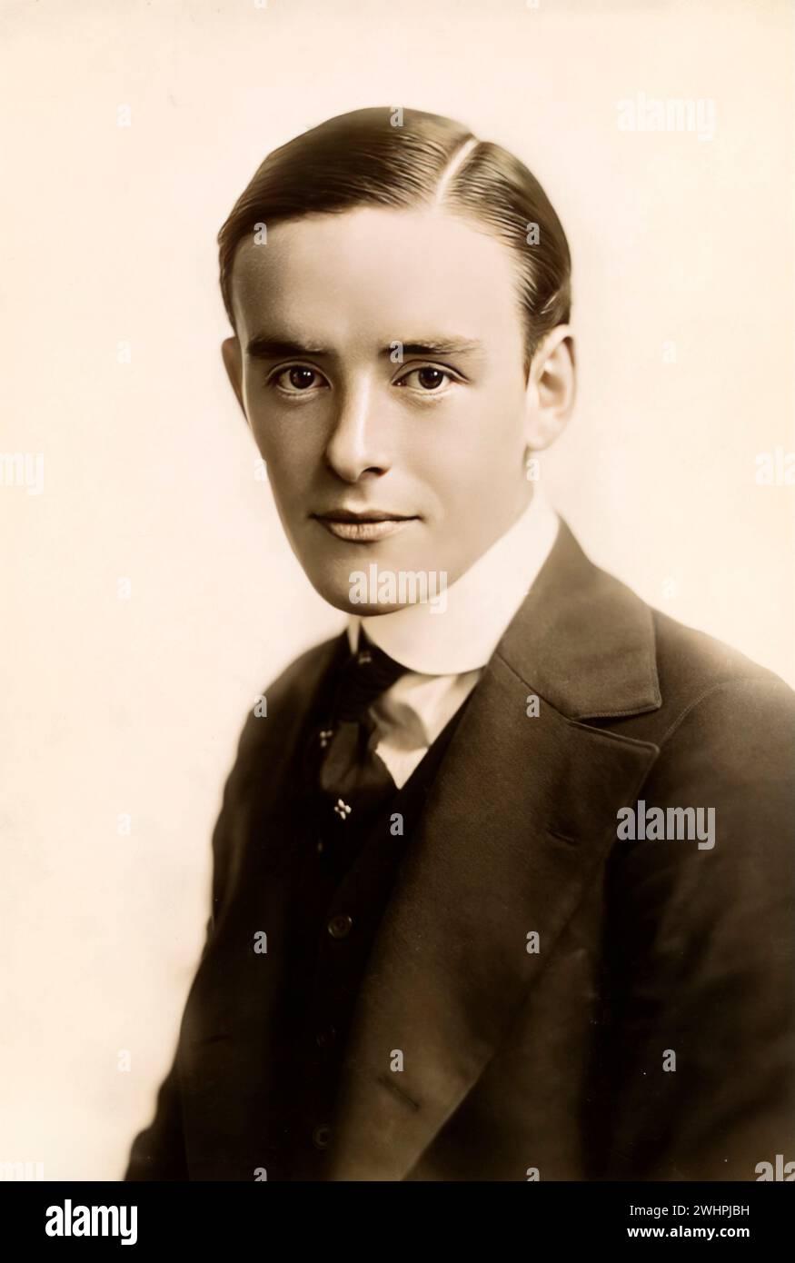 Robert Emmett Harron ou « Bobby » en 1915 - Seilent film Actor (12 avril 1893 – 5 septembre 1920) Banque D'Images