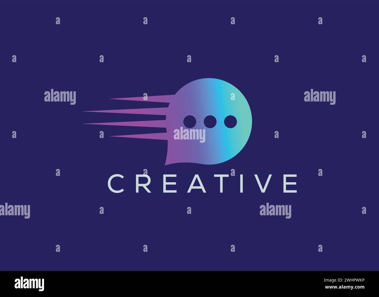 Modèle vectoriel de conception de logo de chat rapide minimaliste. Logo Creative Modern Quick chat Illustration de Vecteur