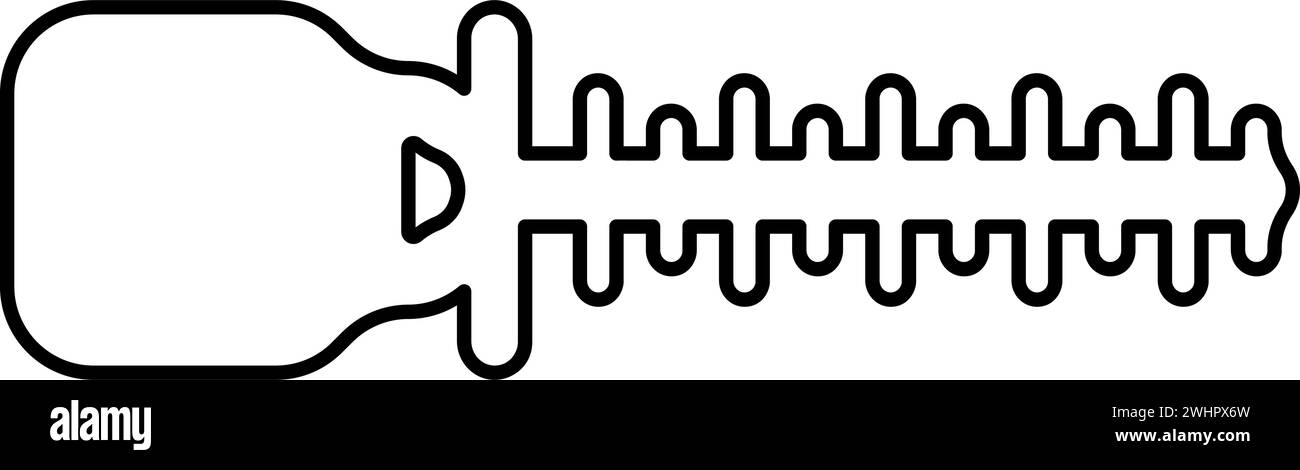 Coupe-buissons coupe-herbe pour buissons tondre le concept de travail de jardin de haie contour ligne icône noir couleur illustration vectorielle image mince plat style simple Illustration de Vecteur