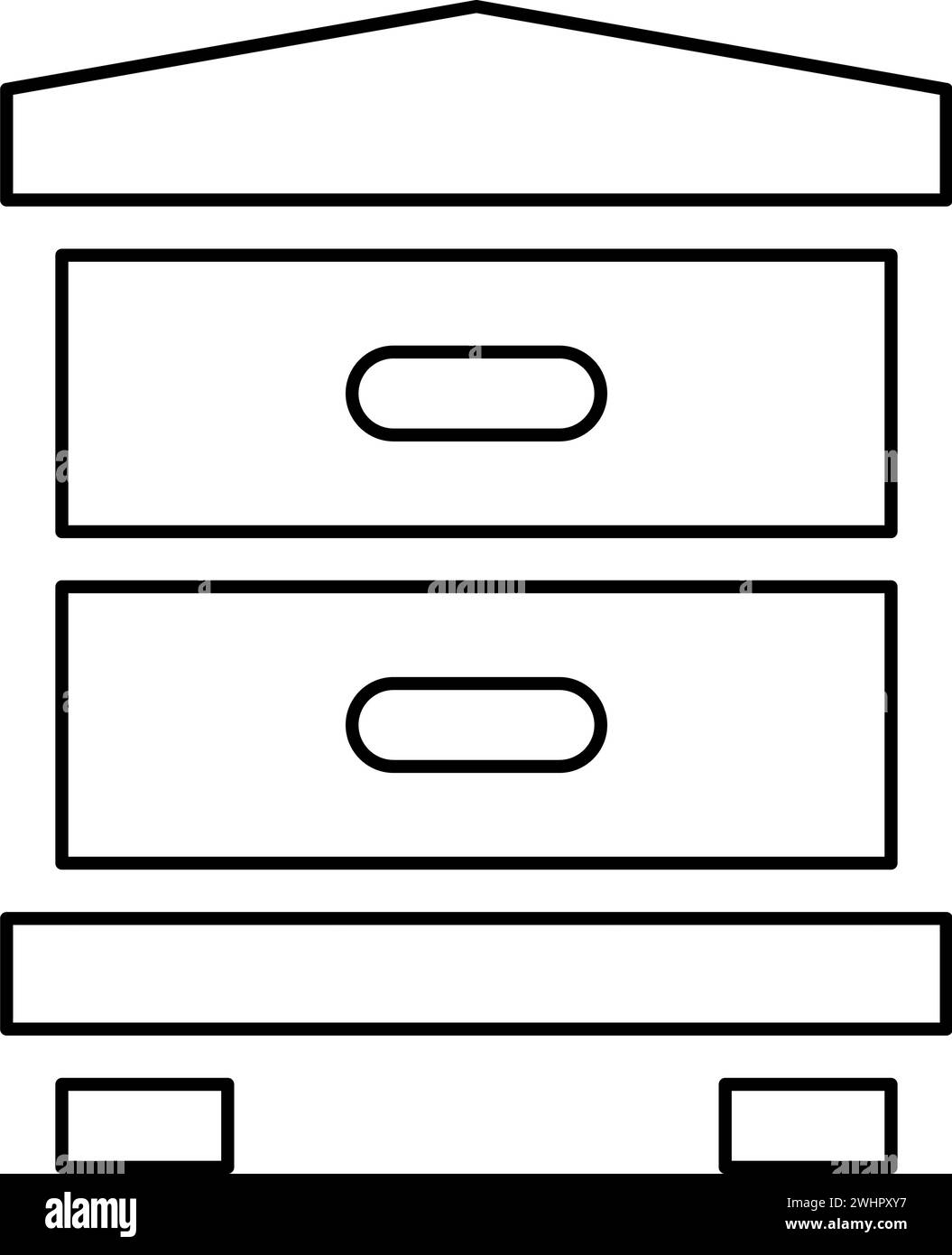Hive Bee House Beehive Apiary apiculture concept contour contour ligne icône noir illustration vectorielle image mince plat style simple Illustration de Vecteur