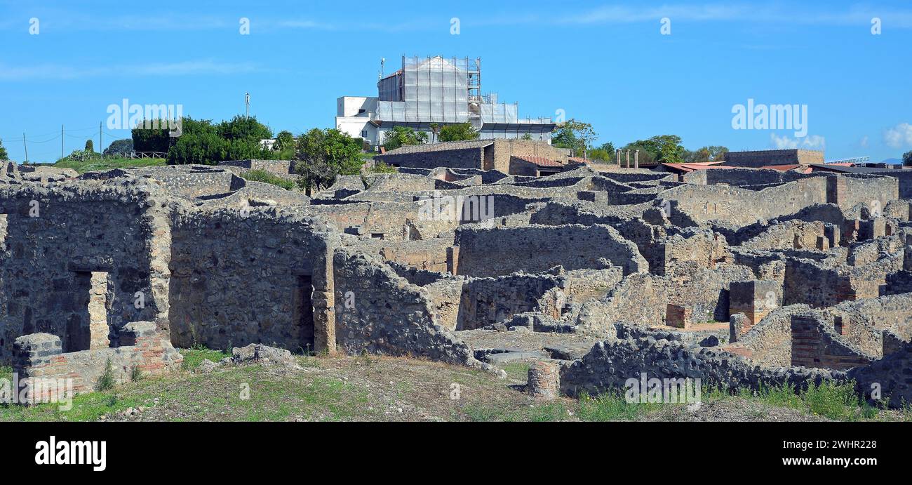 Ruines des habitations, Pompéi, Italie Banque D'Images