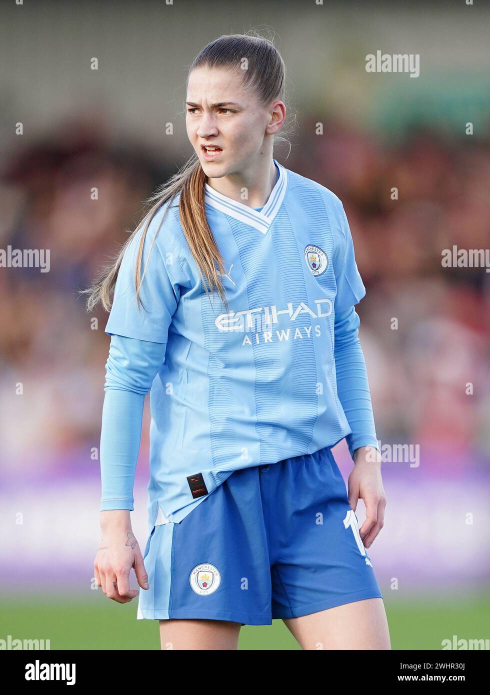 Jess Park de Manchester City lors du match de cinquième tour de la Coupe Adobe WFA au stade Mangata Pay UK de Borehamwood. Date de la photo : dimanche 11 février 2024. Banque D'Images