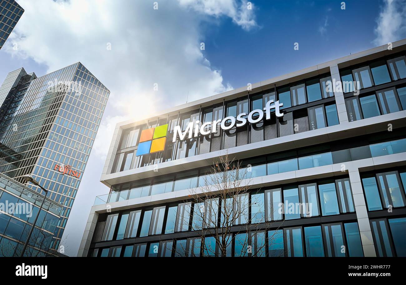 Siège de Microsoft à Munich, Allemagne Banque D'Images