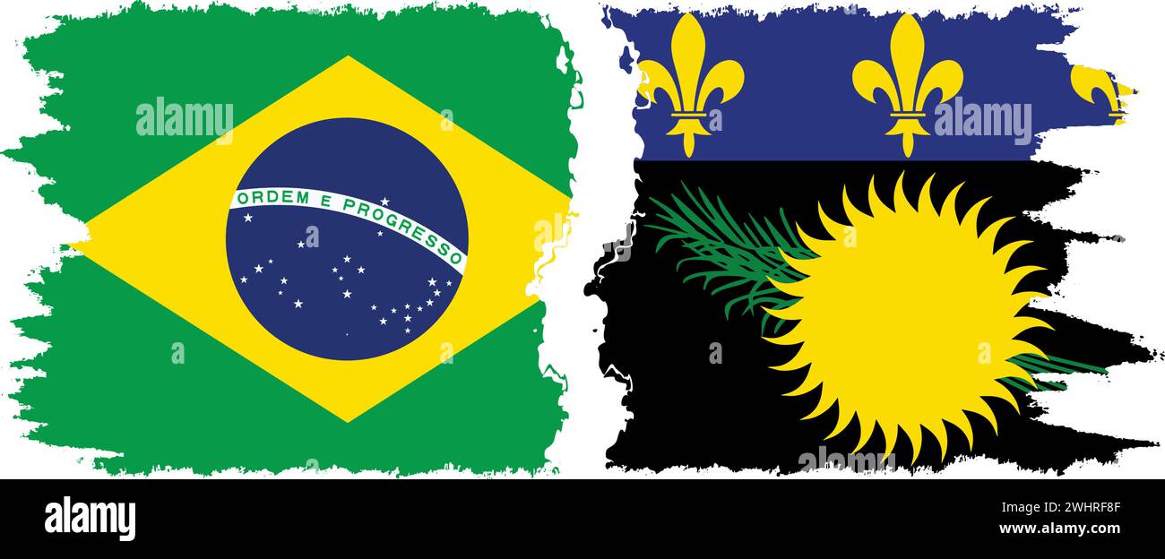 Guadeloupe et Brésil grunge drapeaux connexion, vecteur Illustration de Vecteur