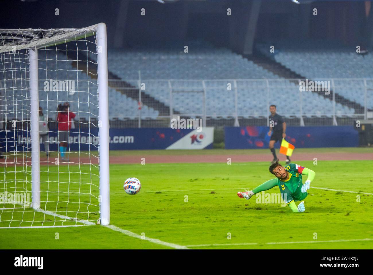 Kolkata, Inde. 10 février 2024. Mohunbagan Super Giants de Kolkata remporte de manière louable contre Hyderabad Football Club par 2-0 au stade Salt Lake en ISL 2023-24. (Photo par Amlan Biswas/Pacific Press) crédit : Pacific Press Media production Corp./Alamy Live News Banque D'Images