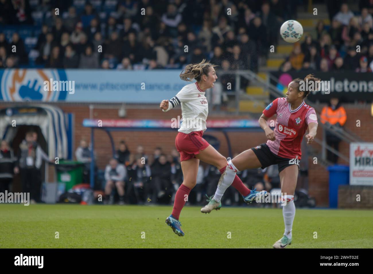 Eastleigh, Royaume-Uni. 11 février 2024. Katie Zelem (10 Man Utd) en action lors du match Adobe Womens FA Cup entre Southampton et Manchester United au Silverlake Stadium, Eastleigh. (Tom Phillips/SPP) crédit : photo de presse sportive SPP. /Alamy Live News Banque D'Images