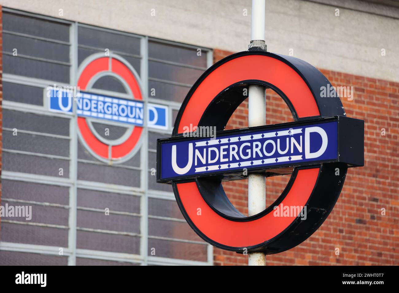 Panneau rond London Underground Banque D'Images