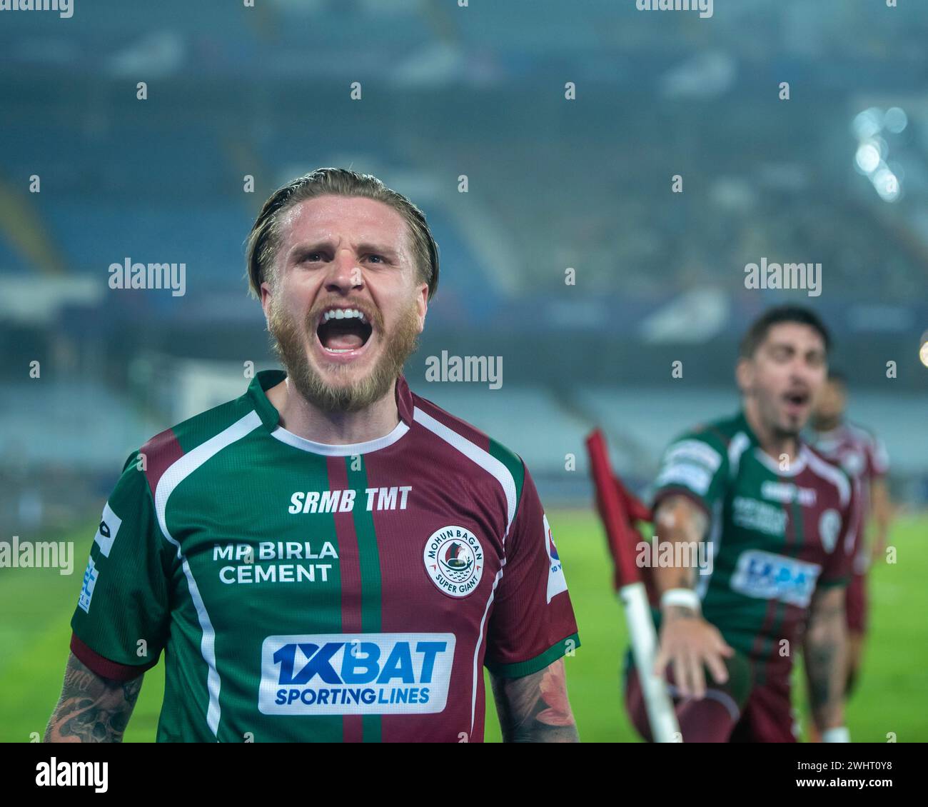 Kolkata, Inde. 10 février 2024. Mohunbagan Super Giants de Kolkata remporte de manière louable contre Hyderabad Football Club par 2-0 au stade Salt Lake en ISL 2023-24. (Crédit image : © Amlan Biswas/Pacific Press via ZUMA Press Wire) USAGE ÉDITORIAL SEULEMENT! Non destiné à UN USAGE commercial ! Banque D'Images