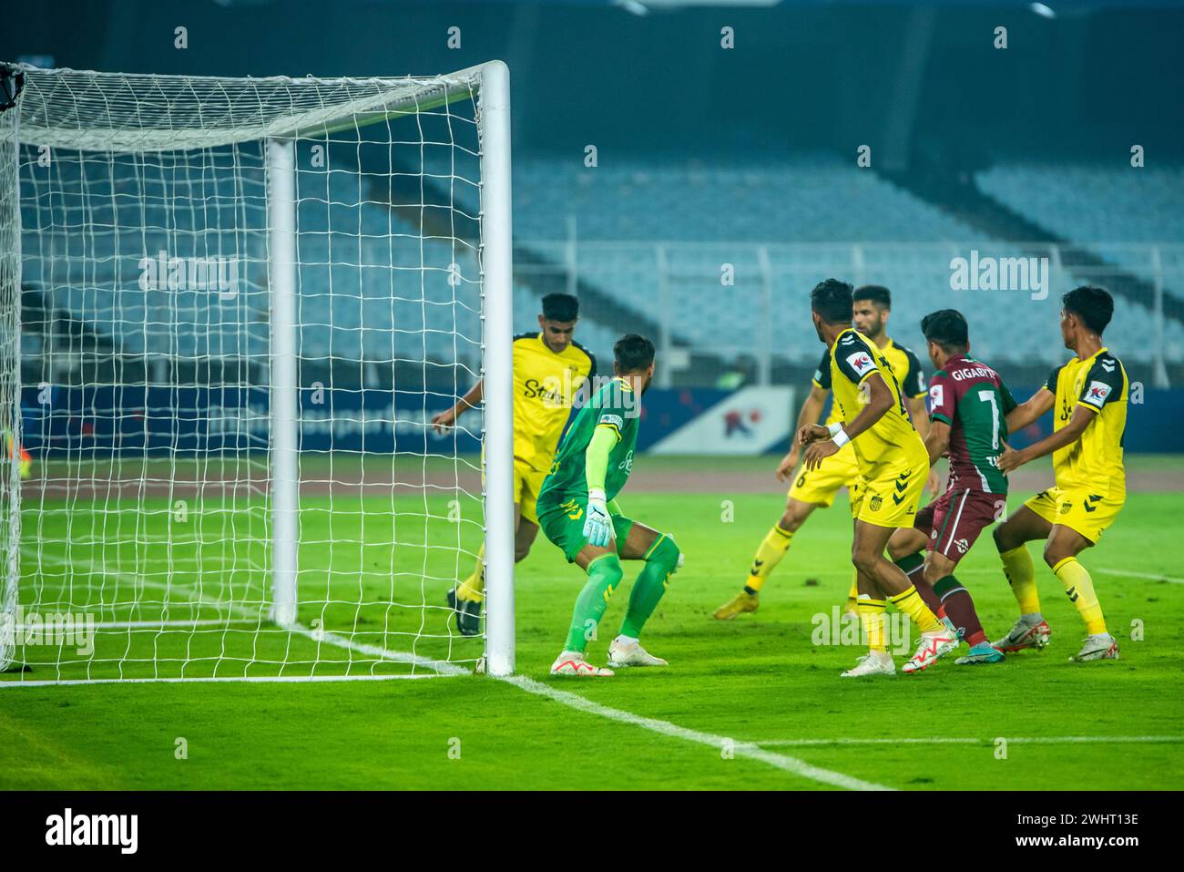 Kolkata, Inde. 10 février 2024. Mohunbagan Super Giants de Kolkata remporte de manière louable contre Hyderabad Football Club par 2-0 au stade Salt Lake en ISL 2023-24. (Crédit image : © Amlan Biswas/Pacific Press via ZUMA Press Wire) USAGE ÉDITORIAL SEULEMENT! Non destiné à UN USAGE commercial ! Banque D'Images