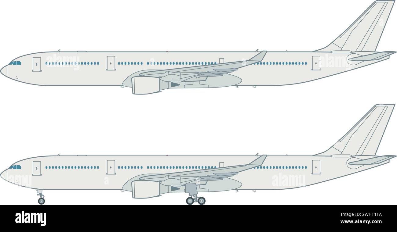 Langstrecken-Passagierflugzeug Illustration de Vecteur