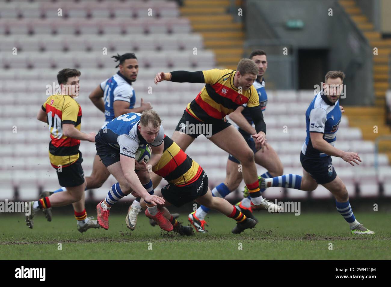 Darlington, Royaume-Uni. 10 février 2024. Harry YATES de Darlington Mowden Park en action lors du match de division nationale 1 entre Darlington Mowden Park et Richmond au Darlington Arena, Darlington le samedi 10 février 2024. (Photo : Mark Fletcher | mi News) crédit : MI News & Sport /Alamy Live News Banque D'Images