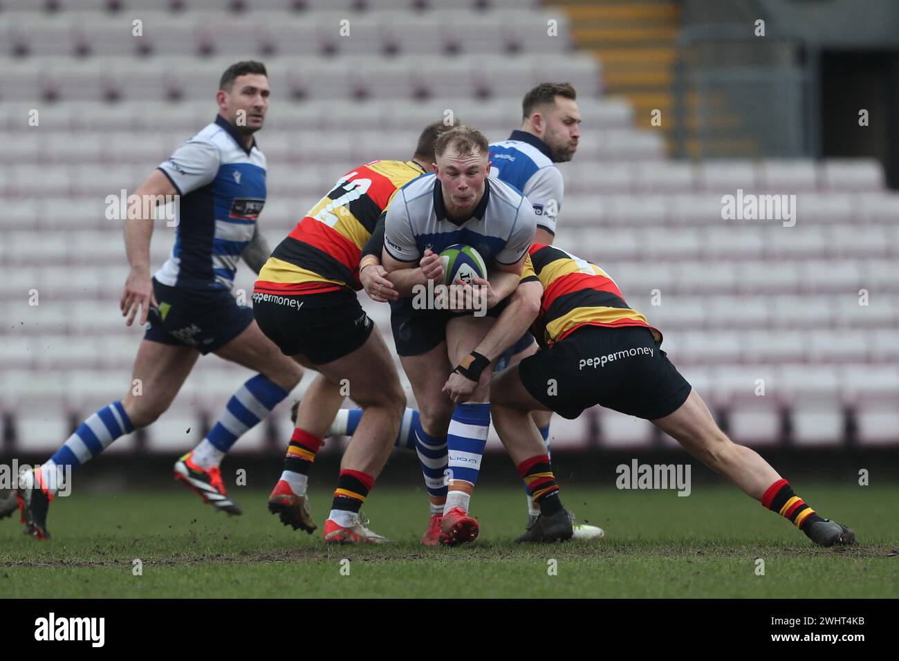 Darlington, Royaume-Uni. 10 février 2024. Harry YATES de Darlington Mowden Park en action lors du match de division nationale 1 entre Darlington Mowden Park et Richmond au Darlington Arena, Darlington le samedi 10 février 2024. (Photo : Mark Fletcher | mi News) crédit : MI News & Sport /Alamy Live News Banque D'Images