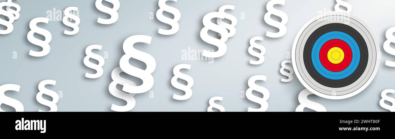 Paragraphes blancs avec une cible classique sur le fond gris. Fichier vectoriel EPS 10. Banque D'Images
