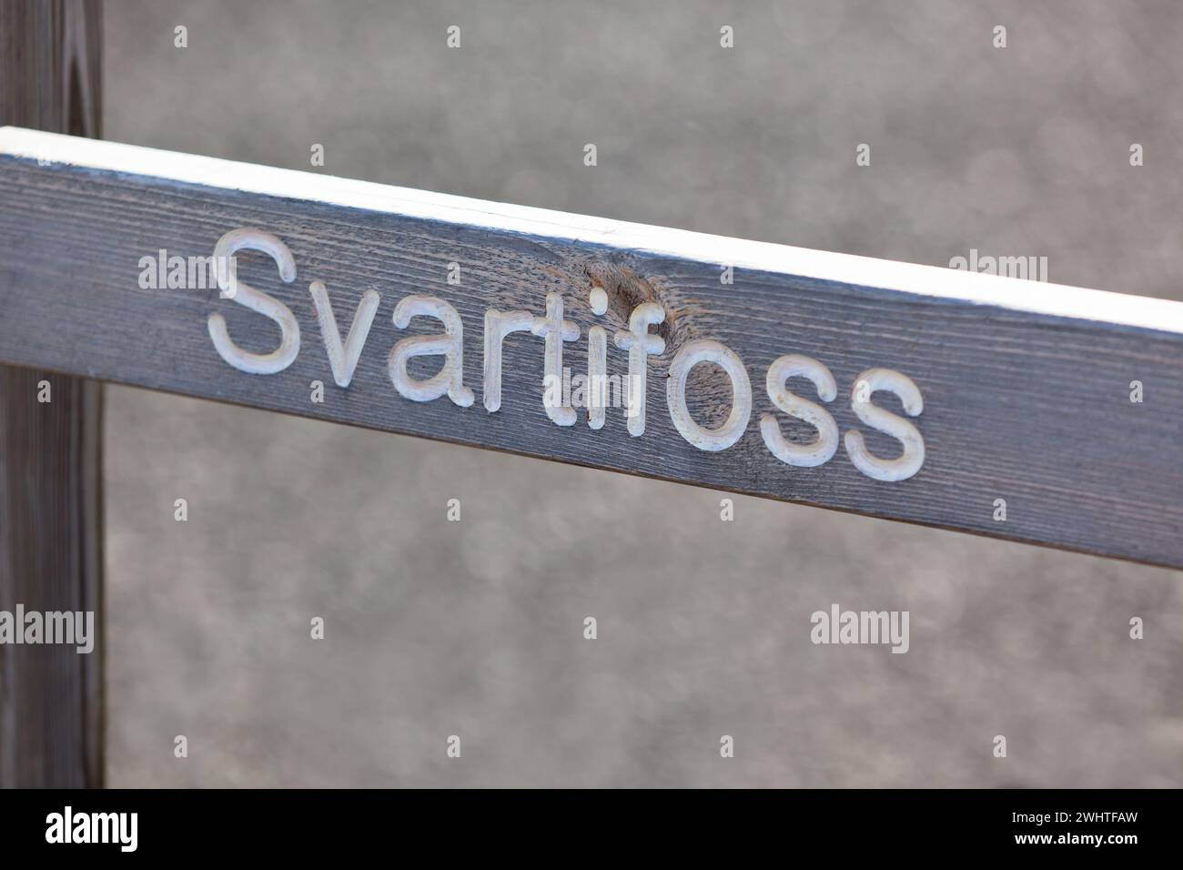 Panneau le long du chemin de la cascade Islande Svartifoss Banque D'Images