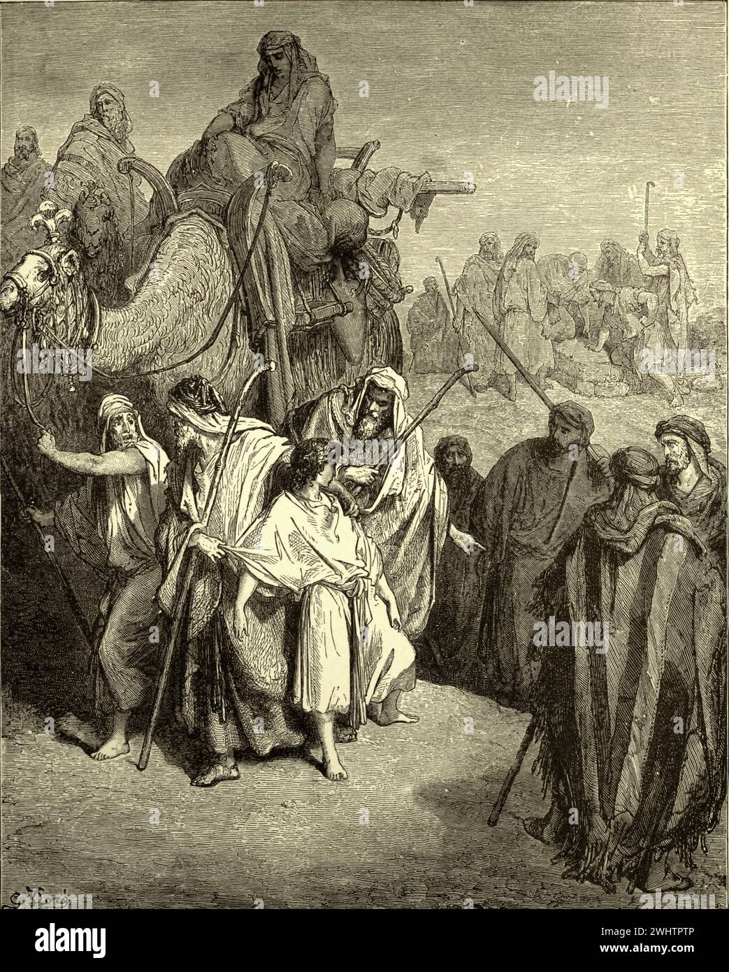 La Bible - Joseph vendu en Egypte par Gustave Dorè Banque D'Images