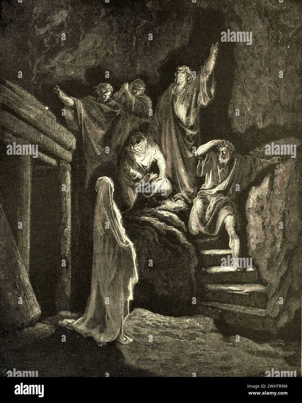 La Bible - la résurrection de Lazare par Gustave Dorè Banque D'Images
