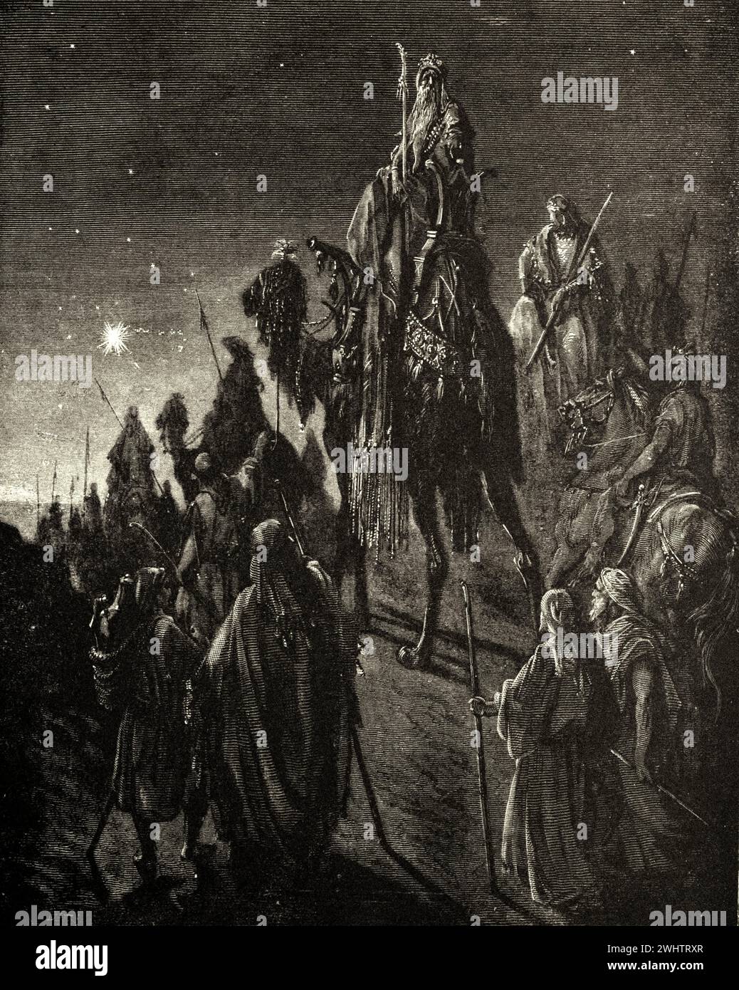La Bible - L'étoile à l'est par Gustave Dorè Banque D'Images
