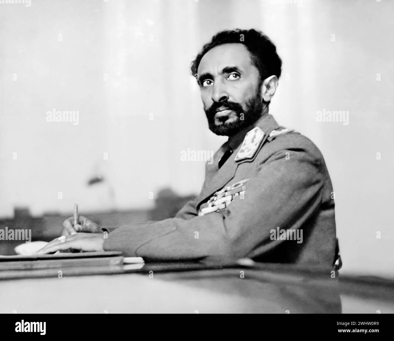 Haile Selassie. Portrait de l'empereur d'Ethiopie, Haile Selassie Ier (1892-1975) c. 1942 Banque D'Images