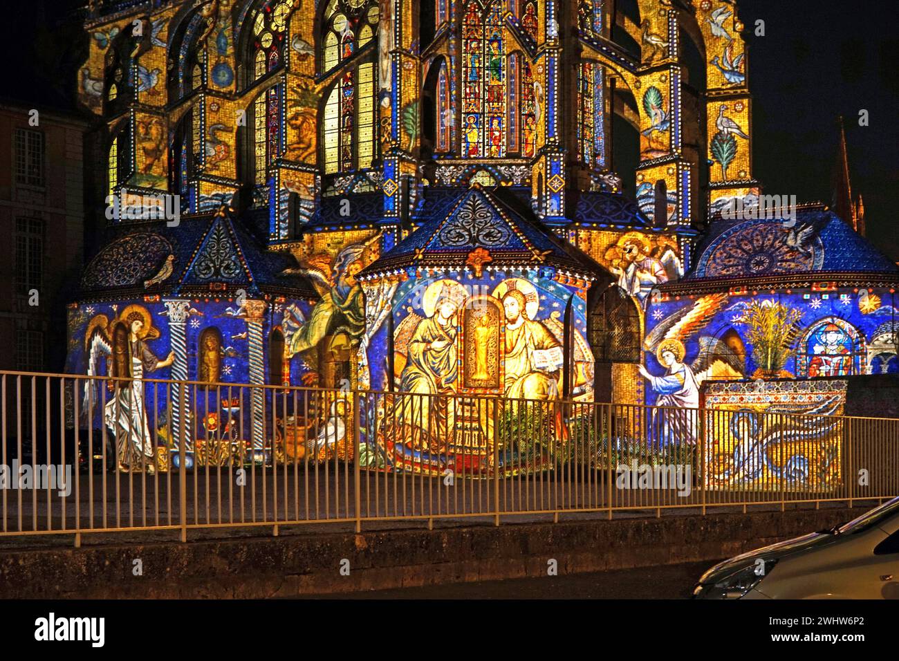 Chartres Light shaw, église Saint Pierre, Chartres, France Banque D'Images