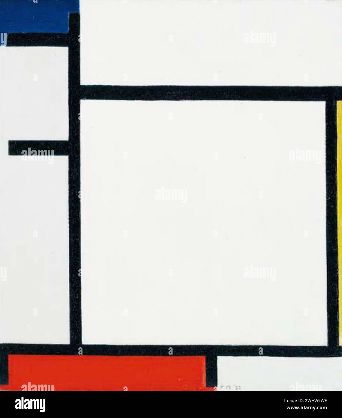 Piet Mondrian - composition avec bleu, jaune, rouge et gris Banque D'Images