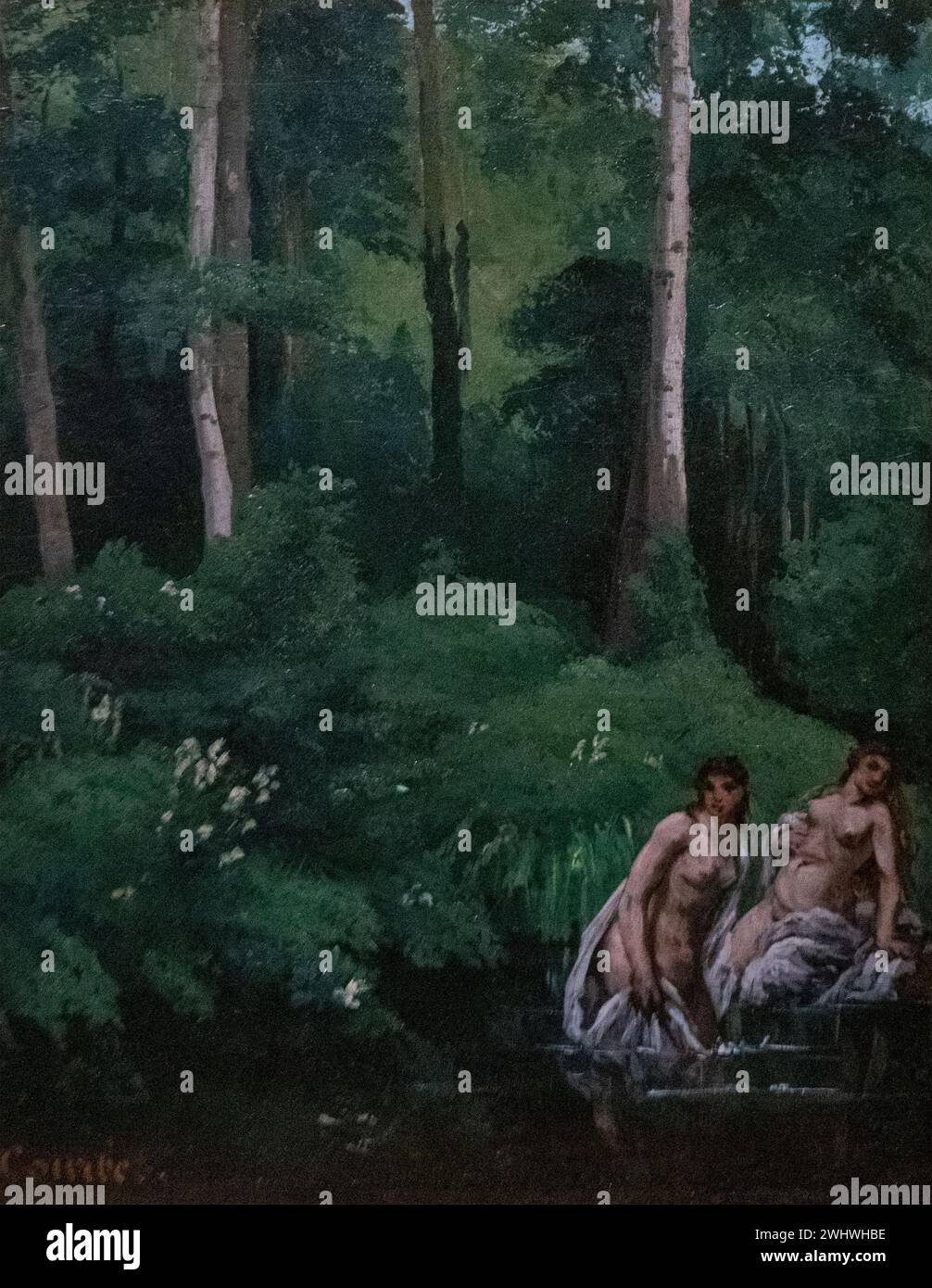 Gustave Courbet : 'les baigneurs dans la forêt' (1862) Banque D'Images