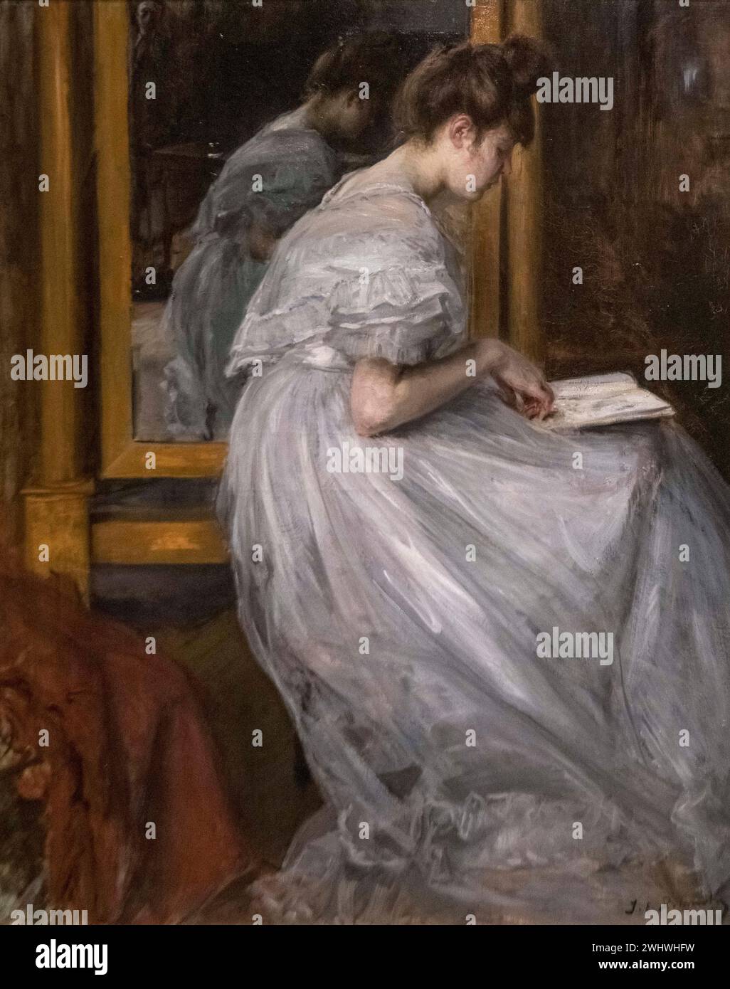 Jacques-Emile Blanche : 'Reading Woman' (CA 1900) Banque D'Images