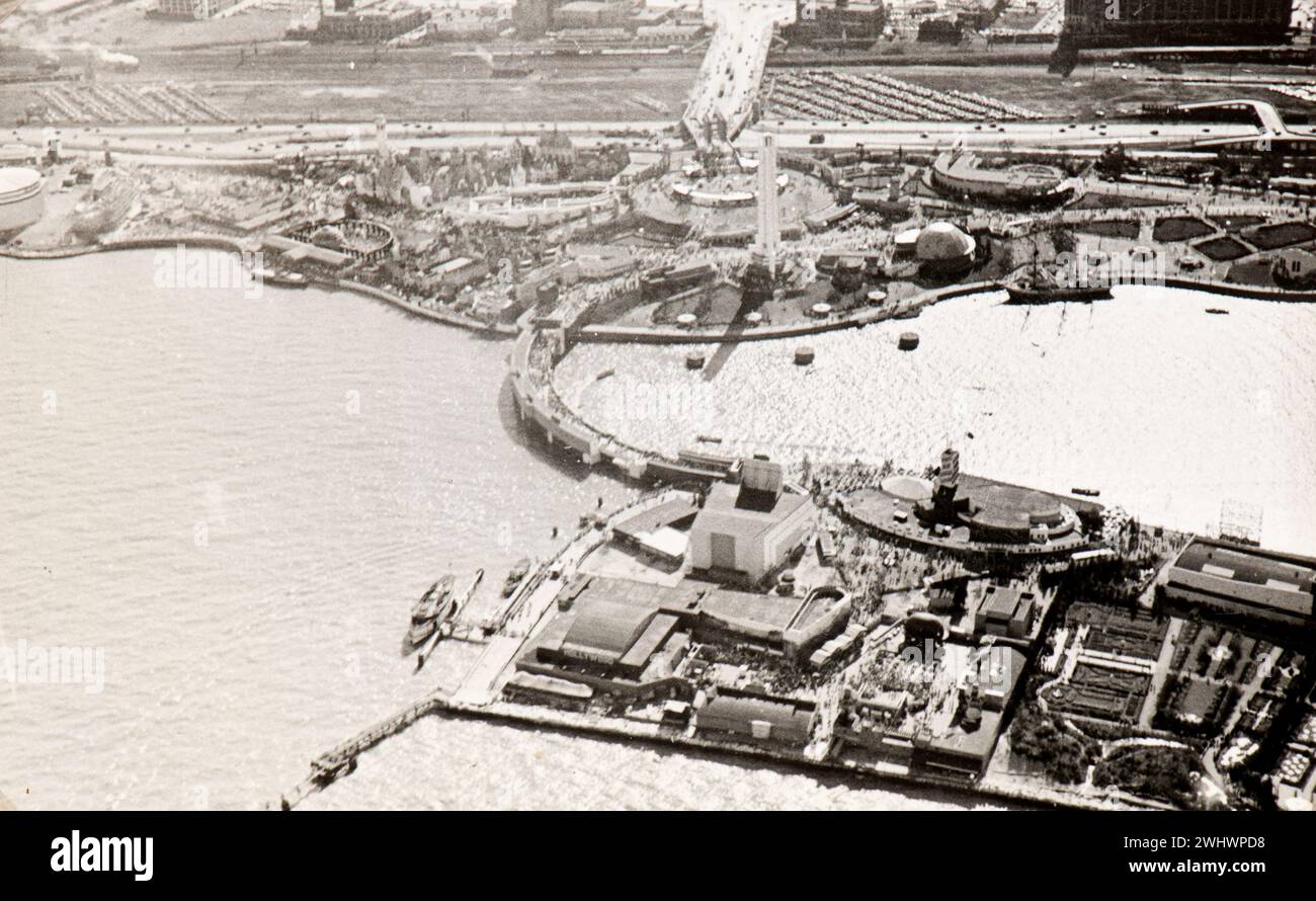 Photo tirée de l'album d'une famille juive italienne (Jarach) voyageant à l'Expo internationale de Chicago à l'été 1933. La photo montre la vue aérienne de l'emplacement du complexe Expo Banque D'Images