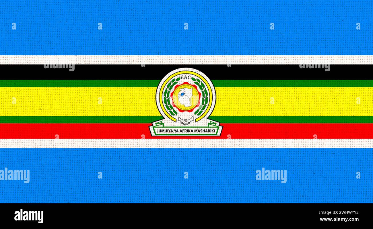 Drapeau de la Communauté de l'Afrique de l'est. Symbole de l'union africaine. Drapeau de l'organisation économique africaine. Banque D'Images