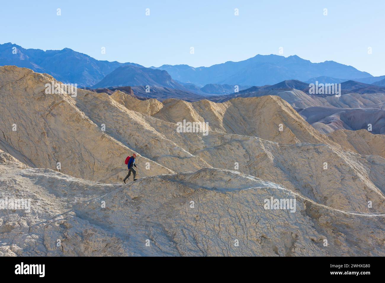 Zabriskie point est un point de vue situé dans la région d'Amargosa Range du parc national de la Vallée de la mort, Californie, États-Unis Banque D'Images