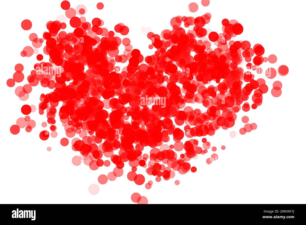 Icône de coeur rouge isolé sur fond blanc créé à partir de bokeh Banque D'Images