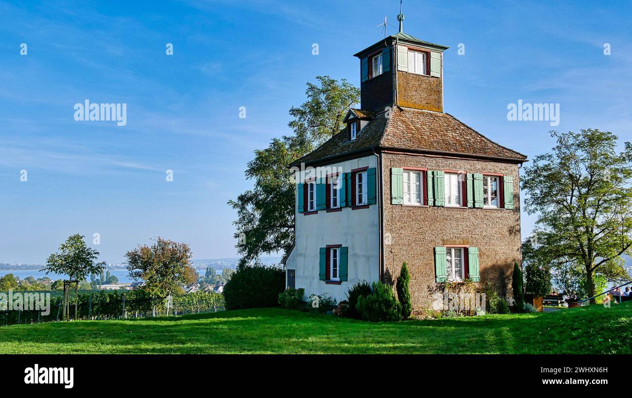 Ancienne maison de thé sur le Hochwart sur l'île de Reichenau Banque D'Images