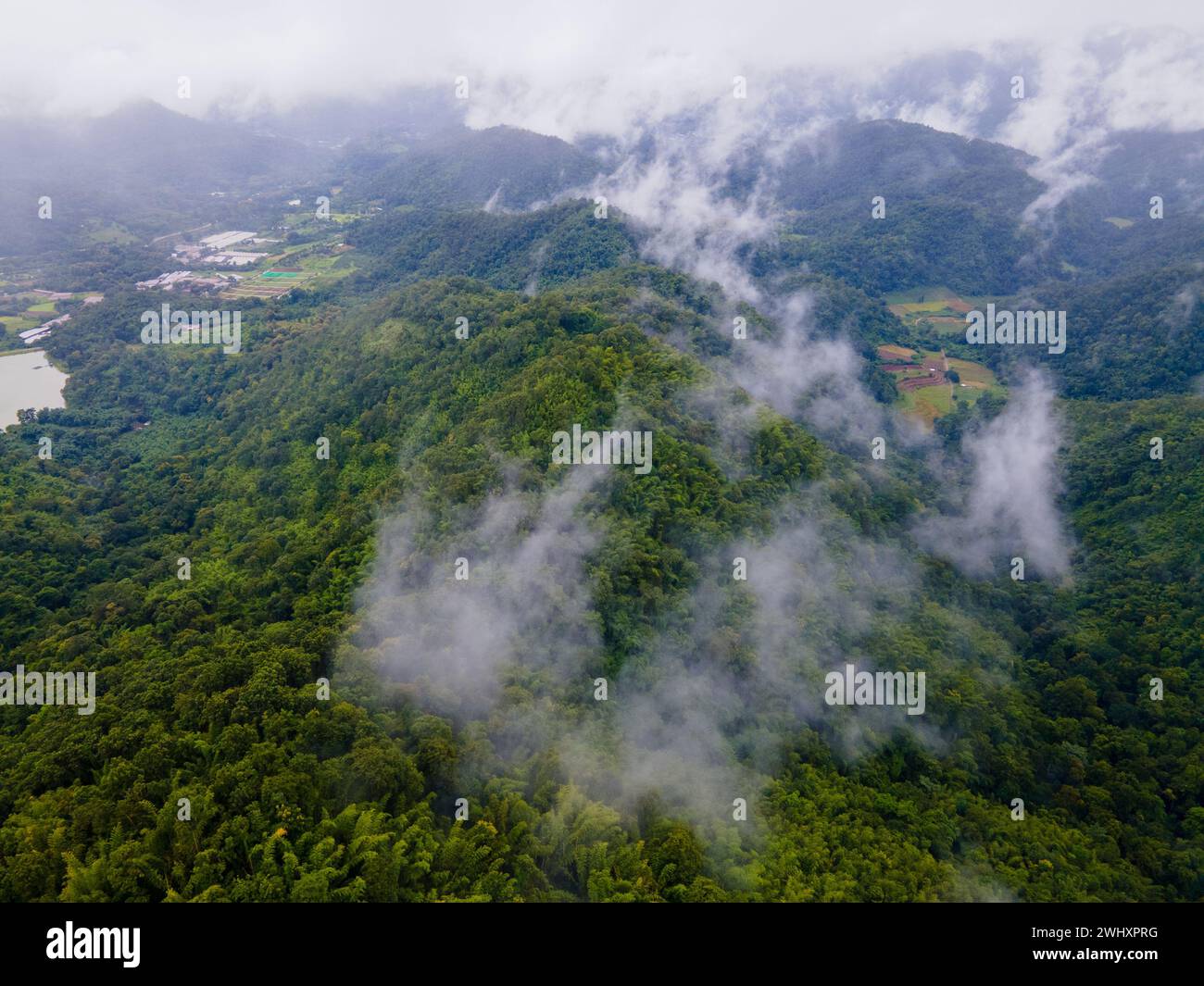 Samoeng Forest Park vues sur la forêt et les montagnes, Mae sa Valley Loop Chiang mai Thaïlande Banque D'Images