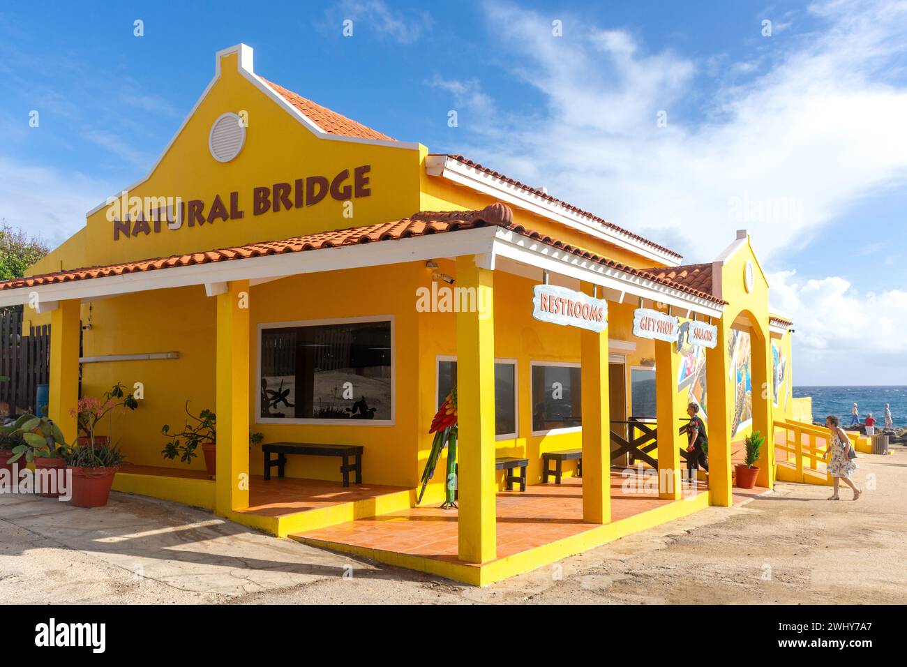 Boutique de cadeaux à Natural Bridge Aruba, Santa Cruz, Aruba, ABC Islands, Leeward Antilles, Caraïbes Banque D'Images