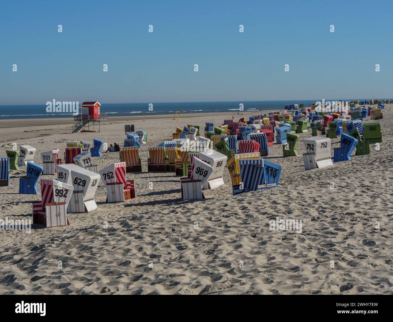 Langeoog plage dans la mer du Nord Banque D'Images