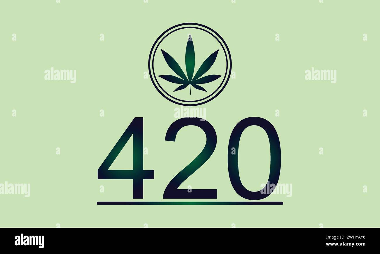 Happy 420 Design élégant d'illustration de texte Illustration de Vecteur