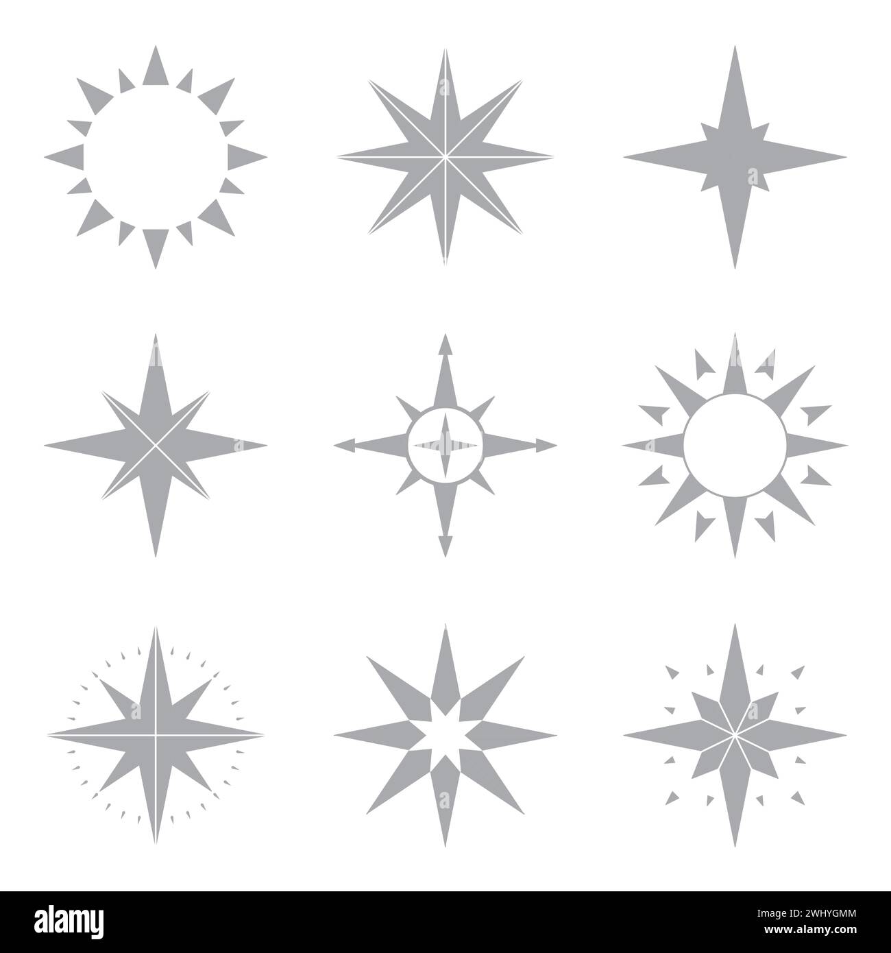 Ensemble gris compas Illustration de Vecteur