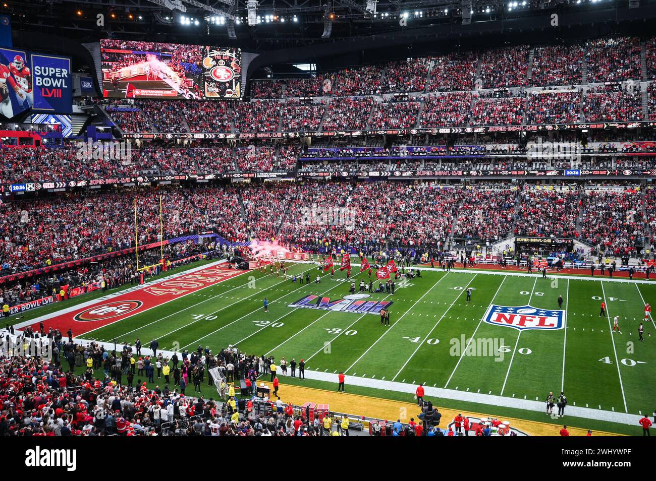 Vue générale devant le Super Bowl LVIII, Allegiant Stadium, Las Vegas, Nevada, États-Unis. Date de la photo : dimanche 11 février 2024. Banque D'Images