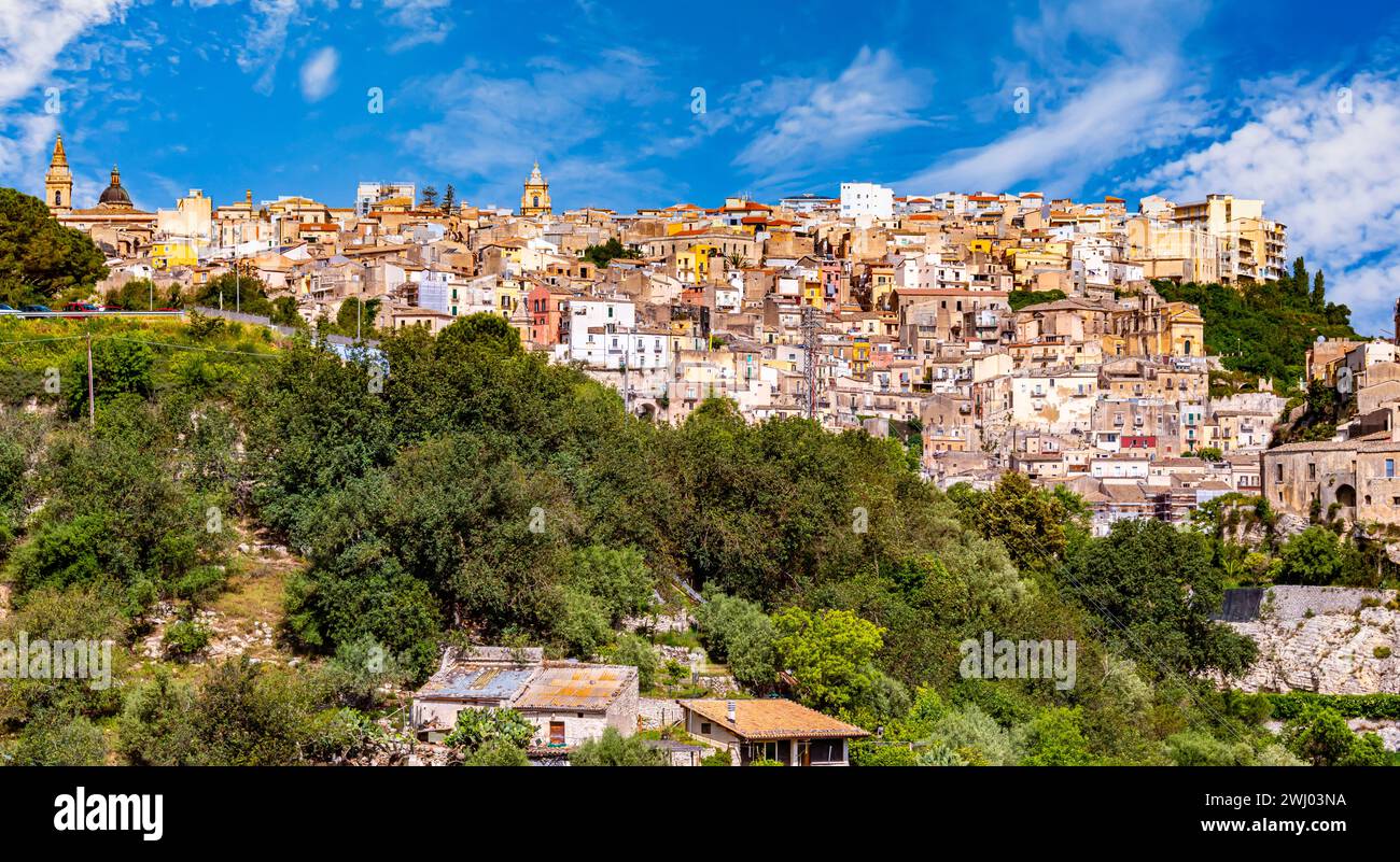 Vue de Ragusa dans le Val di Noto Banque D'Images