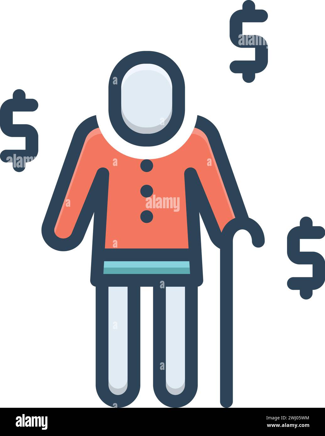 Icône pour pension, pension de retraite Illustration de Vecteur